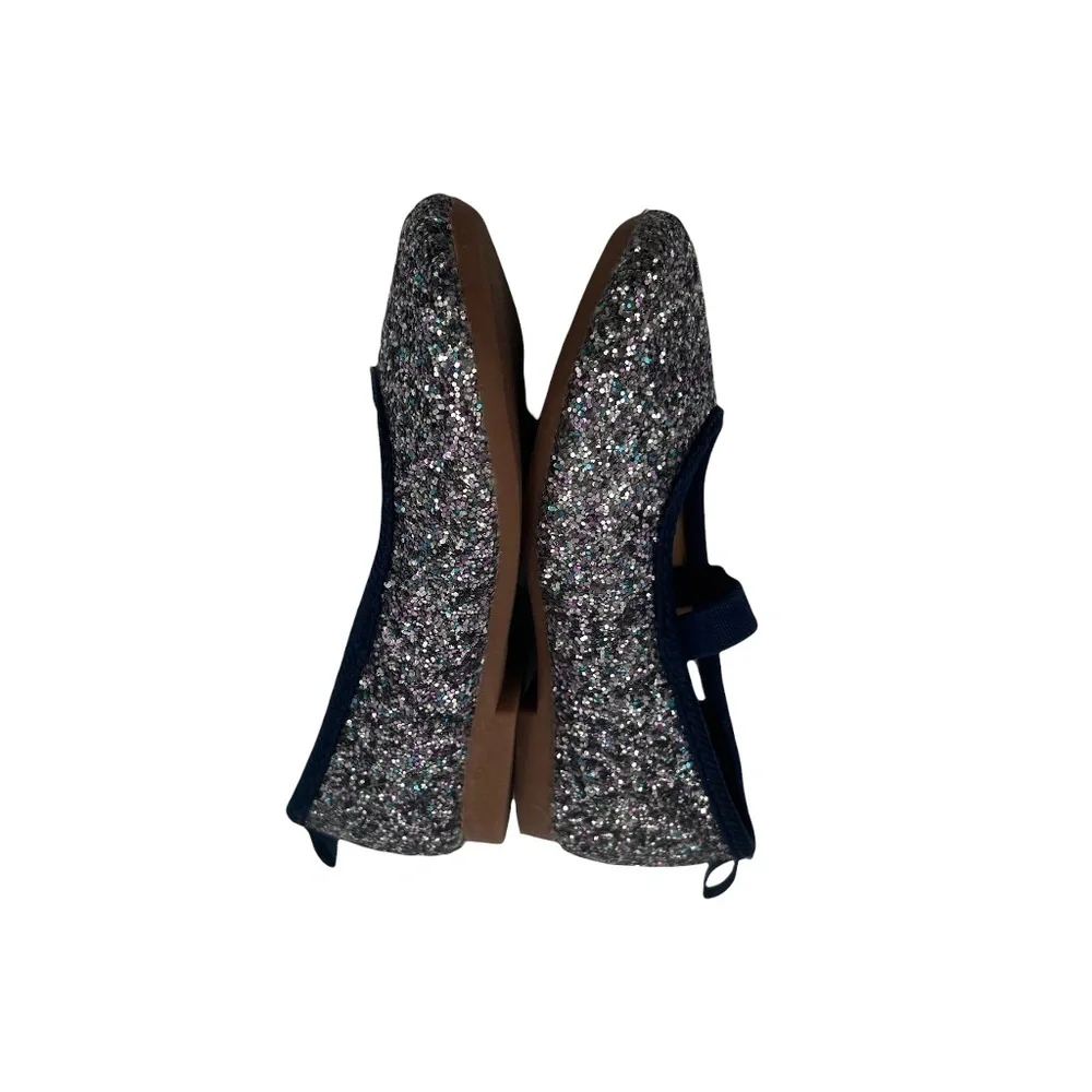 OshKosh B'gosh Blue Purple Glitter Slip On Mary Jane Shoes Size 5 Girl's
